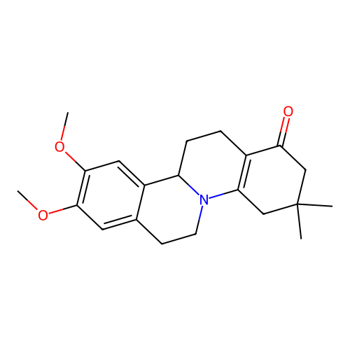 9,10-dimethoxy-3,3-dimethyl-2,3,4,6,7,11b,12,13-octahydro-1H-isoquino[2,1-a]quinolin-1-one structure