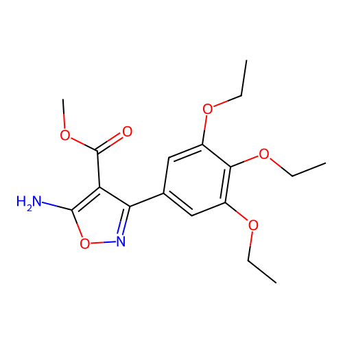 Methyl 5-amino-3-(3,4,5-triethoxyphenyl)isoxazole-4-carboxylate structure
