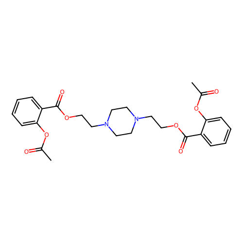 Benzoic acid, 2-(acetyloxy)-, 1,4-piperazinediyldi-2,1-ethanediyl ester structure