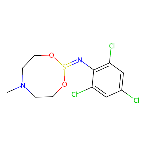 4H-1,3,2,6-Dioxathiazocine, 2,2,5,6,7,8-hexahydro-2-[(2,4,6-trichlorophenyl)imino]- structure