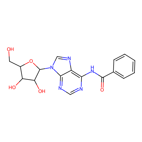 N-{9-[3,4-dihydroxy-5-(hydroxymethyl)oxolan-2-yl]purin-6-yl}benzamide structure
