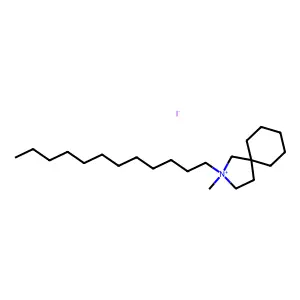 2-Azoniaspiro(4.5)decane, 2-dodecyl-2-methyl-, iodide structure