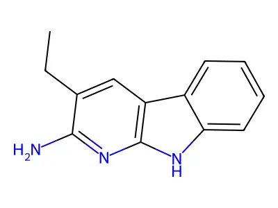 2-Amino-3-ethyl-9H-pyrido(2,3-b)indole structure