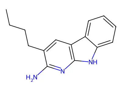 1H-Pyrido(2,3-b)indol-2-amine, 3-butyl- structure