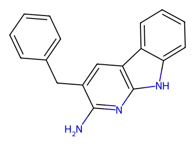 1H-Pyrido(2,3-b)indol-2-amine, 3-(phenylmethyl)- structure