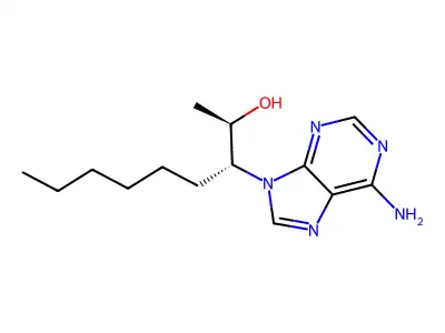 (+)-Threo-9-(2-hydroxy-3-nonyl)adenine structure