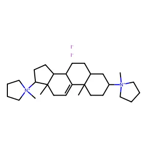 3,17-Dipyrrolidin-1'-yl-5-delta(9,11)-androstene dimethiodide structure