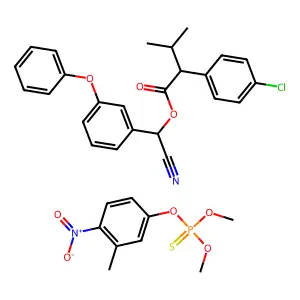 Benzeneacetic acid, 4-chloro-alpha-(1-methylethyl)-,cyano(3-phenoxyphenyl)methyl ester, mixt. with O,O-dimethylO-(3-methyl-4-nitrophenyl) phosphorothioate structure