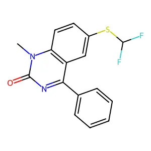 2(1H)-Quinazolinone, 6-((difluoromethyl)thio)-1-methyl-4-phenyl- structure