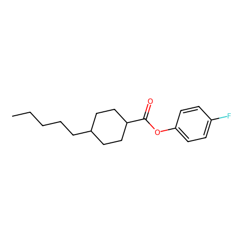 Cyclohexanecarboxylic acid, 4-pentyl-, 4-fluorophenyl ester structure