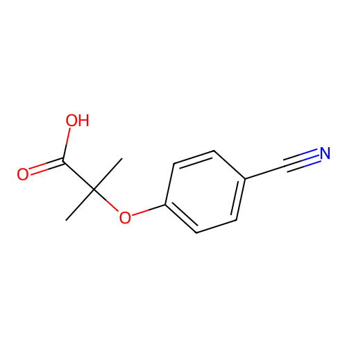 2-(4-Cyanophenoxy)-2-methylpropanoic acid structure