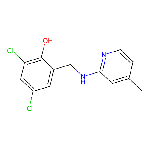 2,4-Dichloro-6-[(4-methyl-pyridin-2-ylamino)-methyl]-phenol structure