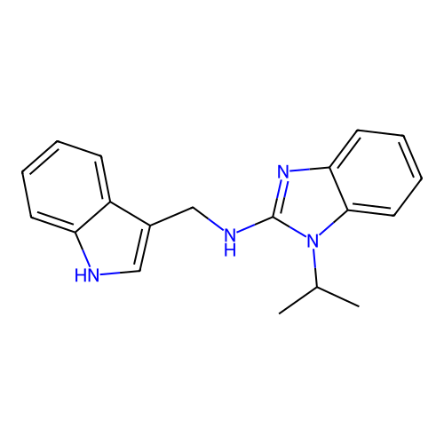 (1H-Indol-3-ylmethyl)-(1-isopropyl-1H-benzoimidazol-2-yl)-amine structure