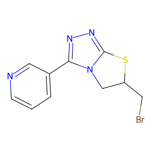 3-[6-(bromomethyl)-5H,6H-[1,2,4]triazolo[3,4-b][1,3]thiazol-3-yl]pyridine structure