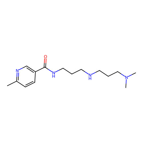 N-(3-{[3-(dimethylamino)propyl]amino}propyl)-6-methylnicotinamide structure