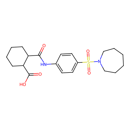 2-[4-(Azepane-1-sulfonyl)-phenylcarbamoyl]-cyclohexanecarboxylic acid structure