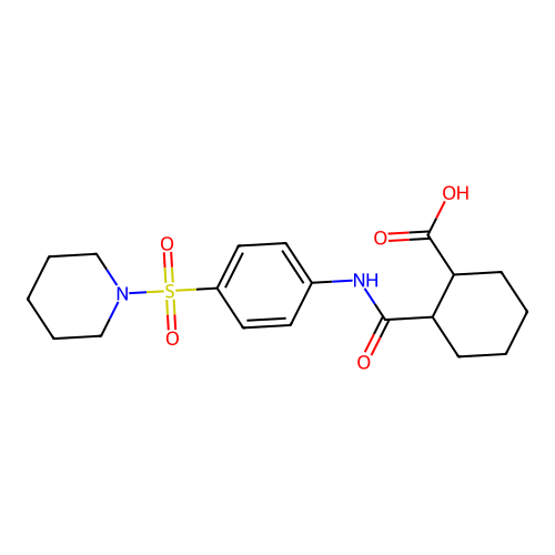 2-((4-(Piperidin-1-ylsulfonyl)phenyl)carbamoyl)cyclohexanecarboxylic acid structure