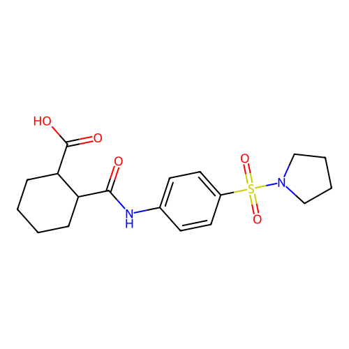 2-((4-(Pyrrolidin-1-ylsulfonyl)phenyl)carbamoyl)cyclohexanecarboxylic acid structure