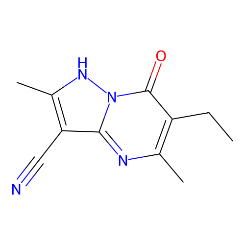 6-ethyl-2,5-dimethyl-7-oxo-1H-pyrazolo[1,5-a]pyrimidine-3-carbonitrile structure