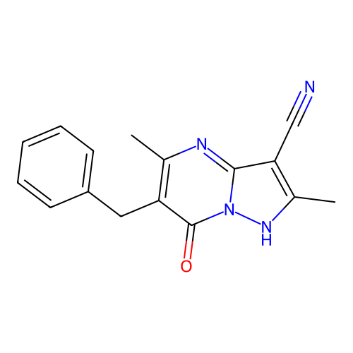 6-Benzyl-2,5-dimethyl-7-oxo-4,7-dihydropyrazolo[1,5-a]pyrimidine-3-carbonitrile structure