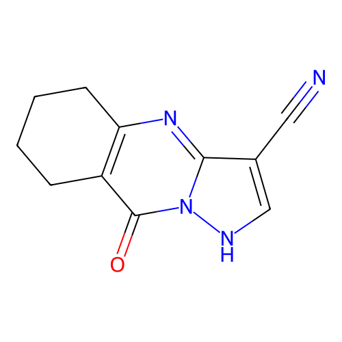 9-Oxo-4,5,6,7,8,9-hexahydropyrazolo[5,1-b]quinazoline-3-carbonitrile structure