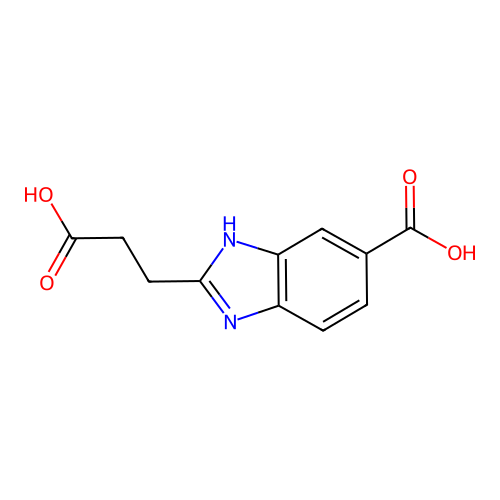 2-(2-Carboxyethyl)-1H-1,3-benzodiazole-5-carboxylic acid structure