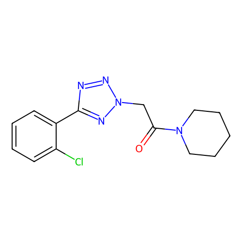2-[5-(2-Chlorophenyl)tetrazol-2-yl]-1-piperidin-1-ylethanone structure