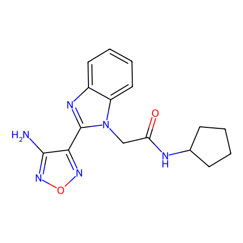 2-[2-(4-Amino-furazan-3-yl)-benzoimidazol-1-yl]-N-cyclopentyl-acetamide structure