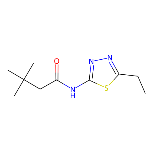 N-(5-ethyl-1,3,4-thiadiazol-2-yl)-3,3-dimethylbutanamide structure