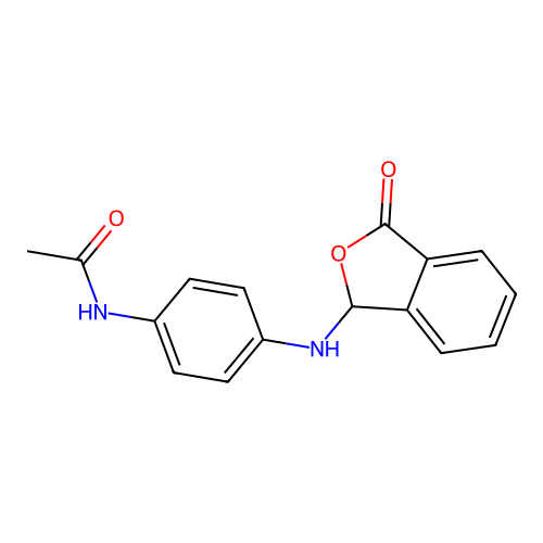 N-{4-[(3-oxo-1,3-dihydro-2-benzofuran-1-yl)amino]phenyl}acetamide structure