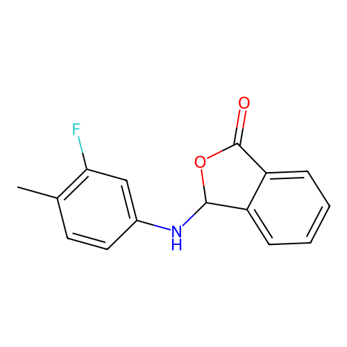 3-(3-fluoro-4-methylanilino)-3H-2-benzofuran-1-one structure