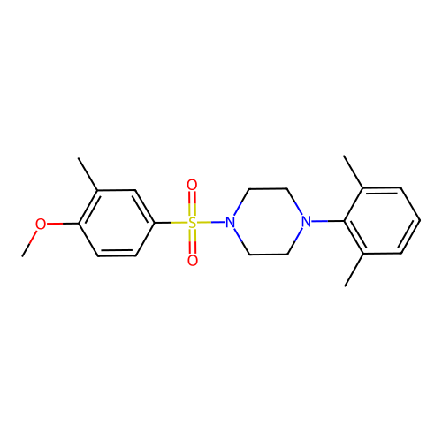 1-(2,6-Dimethylphenyl)-4-[(4-methoxy-3-methylphenyl)sulfonyl]piperazine structure