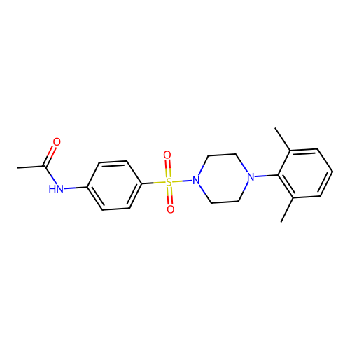 N-(4-{[4-(2,6-dimethylphenyl)piperazin-1-yl]sulfonyl}phenyl)acetamide structure