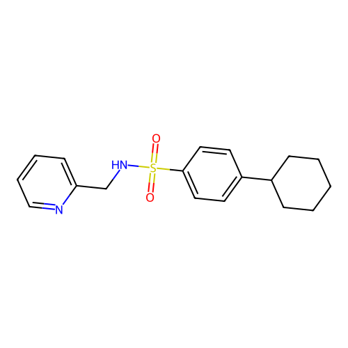 4-cyclohexyl-N-(pyridin-2-ylmethyl)benzenesulfonamide structure