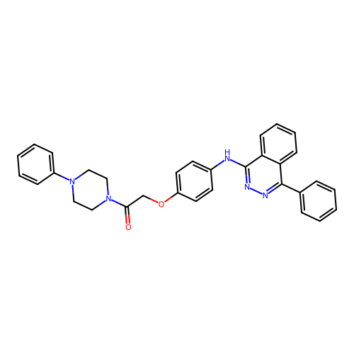 2-(4-((4-Phenylphthalazin-1-yl)amino)phenoxy)-1-(4-phenylpiperazin-1-yl)ethanone structure