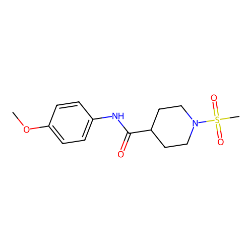 N-(4-methoxyphenyl)-1-methylsulfonylpiperidine-4-carboxamide structure