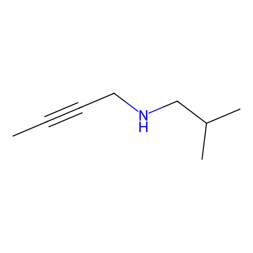 N-(2-methylpropyl)but-2-yn-1-amine structure