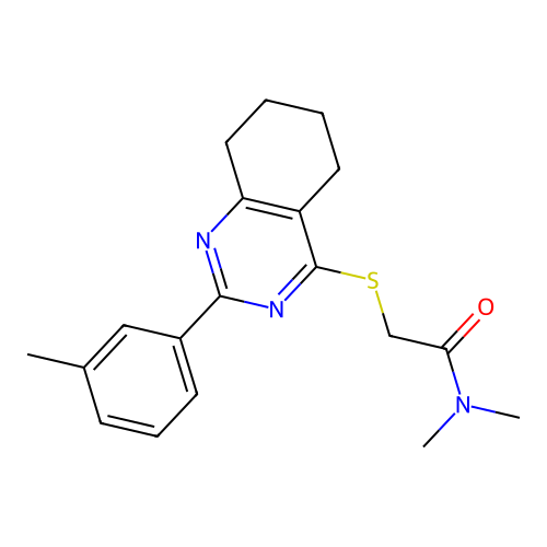 N,N-Dimethyl-2-(2-m-tolyl-5,6,7,8-tetrahydro-quinazolin-4-ylsulfanyl)-acetamide structure