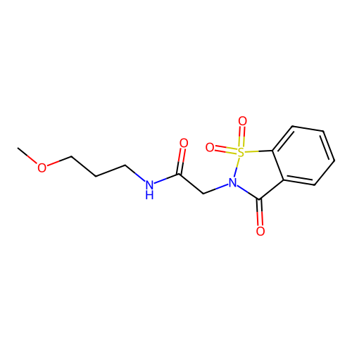 2-(1,1-dioxido-3-oxobenzo[d]isothiazol-2(3H)-yl)-N-(3-methoxypropyl)acetamide structure
