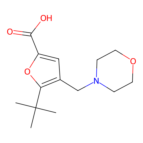 5-(tert-Butyl)-4-(morpholinomethyl)furan-2-carboxylic acid structure