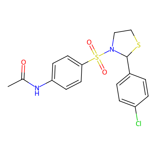 N-{4-[2-(4-Chloro-phenyl)-thiazolidine-3-sulfonyl]-phenyl}-acetamide structure