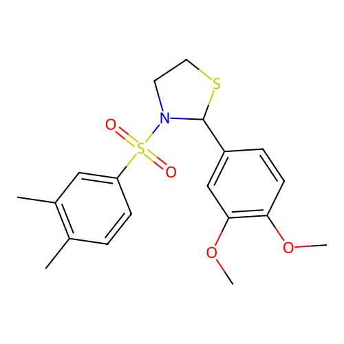 2-(3,4-Dimethoxyphenyl)-3-((3,4-dimethylphenyl)sulfonyl)thiazolidine structure