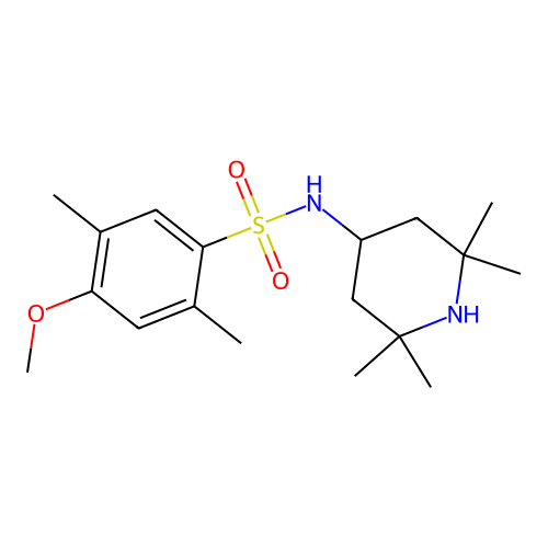 4-Methoxy-2,5-dimethyl-N-(2,2,6,6-tetramethyl-piperidin-4-yl)-benzenesulfonamide structure