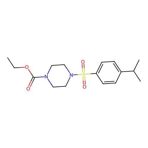 Ethyl 4-{[4-(methylethyl)phenyl]sulfonyl}piperazinecarboxylate structure