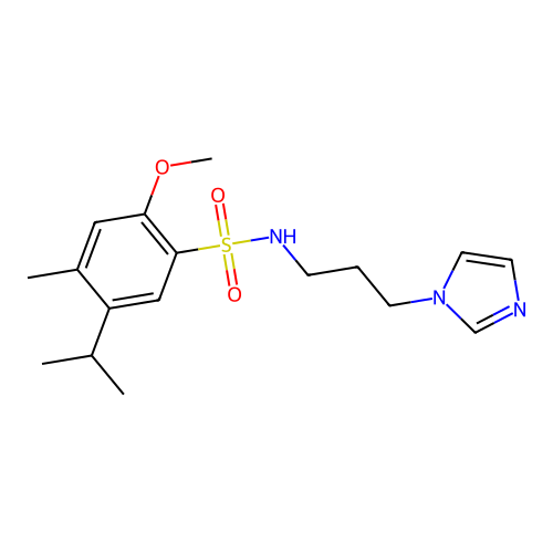N-(3-Imidazol-1-yl-propyl)-5-isopropyl-2-methoxy-4-methyl-benzenesulfonamide structure