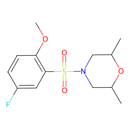 4-(5-Fluoro-2-methoxybenzenesulfonyl)-2,6-dimethylmorpholine structure