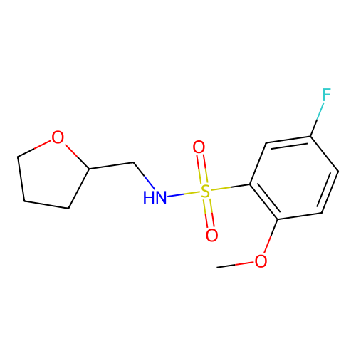 5-Fluoro-2-methoxy-N-(tetrahydro-furan-2-ylmethyl)-benzenesulfonamide structure