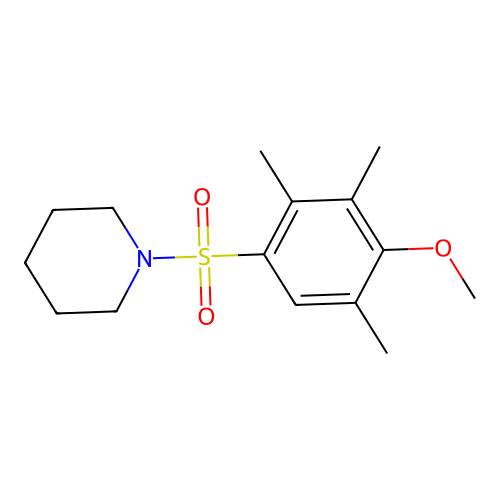 [(4-Methoxy-2,3,5-trimethylphenyl)sulfonyl]piperidine structure