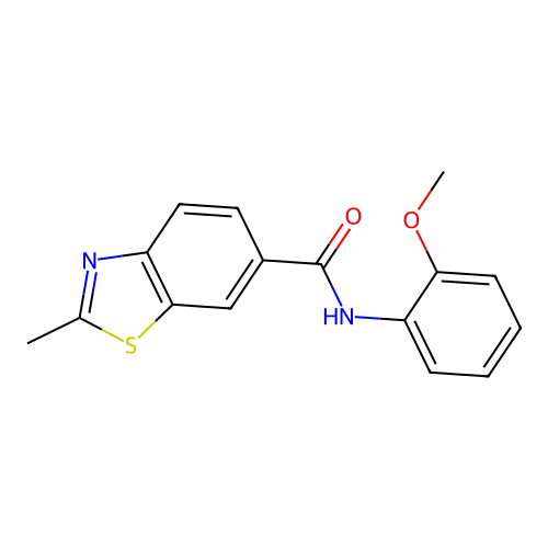 N-(2-methoxyphenyl)-2-methyl-1,3-benzothiazole-6-carboxamide structure