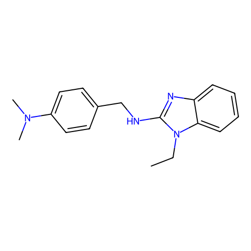 (4-Dimethylamino-benzyl)-(1-ethyl-1H-benzoimidazol-2-yl)-amine structure